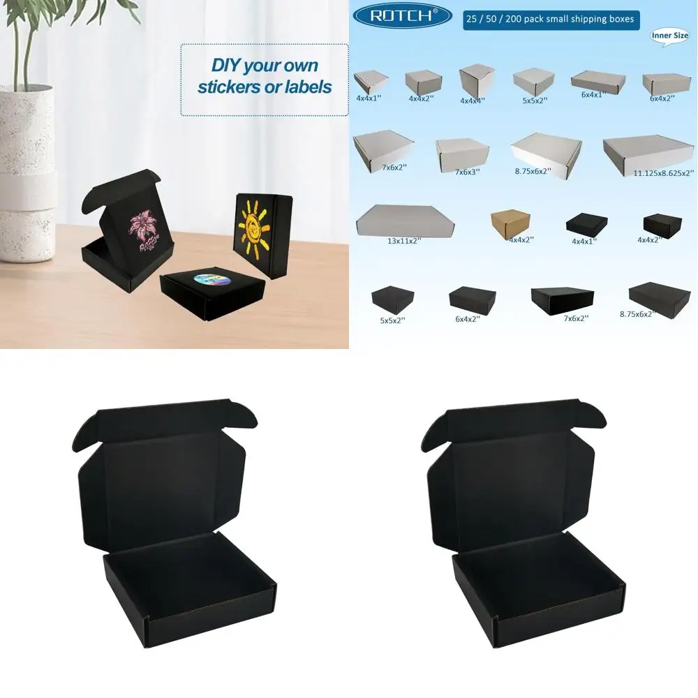 200 штук картонных коробок для отправки, 4x4x1 дюйм, черные
200 штук картонных коробок для отправки, 4x4x1 дюйм, черные
