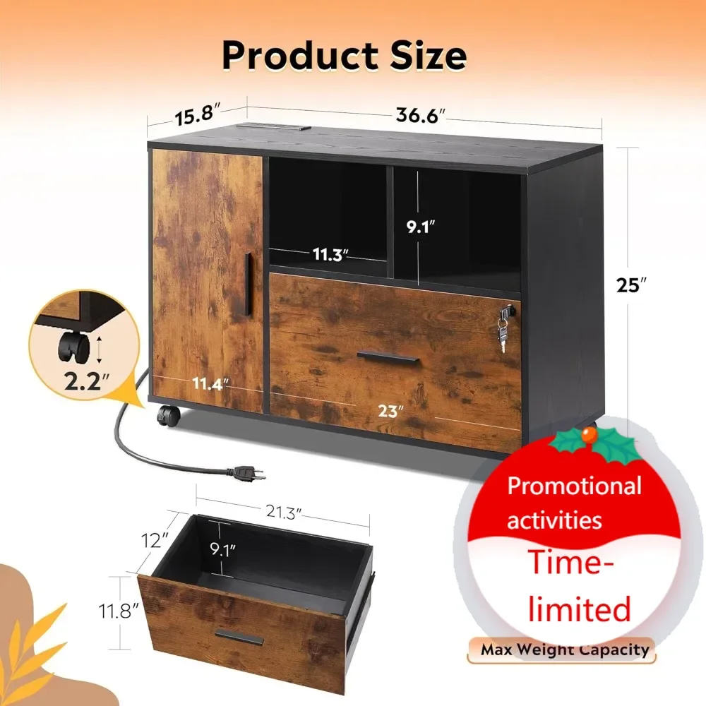 file cabinet with charging station, 1 drawer rolling file cabinet, locking filing cabinet for home office, wood printer stand w
file cabinet with charging station, 1 drawer rolling file cabinet, locking filing cabinet for home office, wood printer stand w