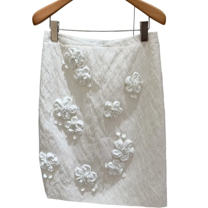 Premium Textured Blend Skirt, Women's 3D Floral Applique Midi Skirt, White Jacquard A-Line Skirt for Wedding Par, Elegant & Chic
Premium Textured Blend Skirt, Women's 3D Floral Applique Midi Skirt, White Jacquard A-Line Skirt for Wedding Par, Elegant & Chic