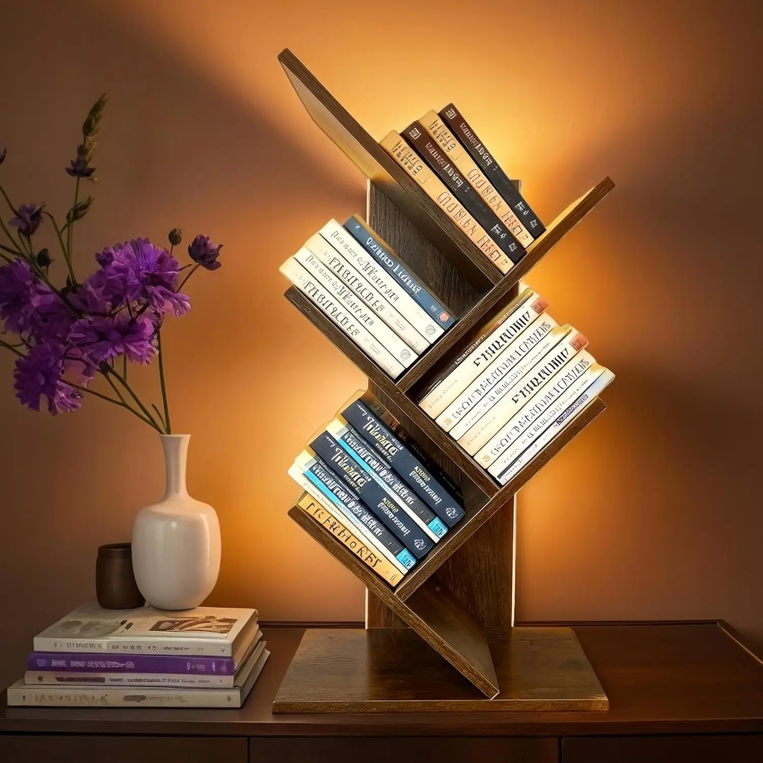 Tree Bookshelf with Liting,Small Bookcase LED and Desktop Book Shelf for Office, Home or School Small Bookshelf for Wood
Tree Bookshelf with Liting,Small Bookcase LED and Desktop Book Shelf for Office, Home or School Small Bookshelf for Wood