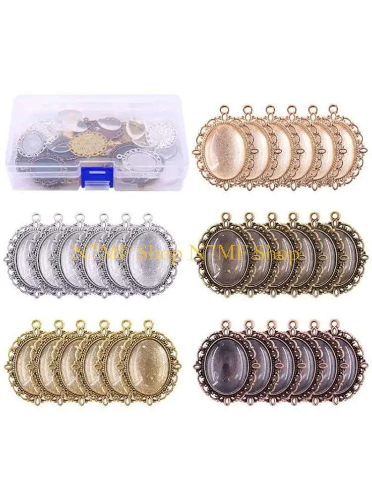 N7MF 60 Pcs Pendant Trays Metal Flat Pendant Blank Trays Bezel Oval Base Setting Charms Pendant for DIY Jewelry
N7MF 60 Pcs Pendant Trays Metal Flat Pendant Blank Trays Bezel Oval Base Setting Charms Pendant for DIY Jewelry