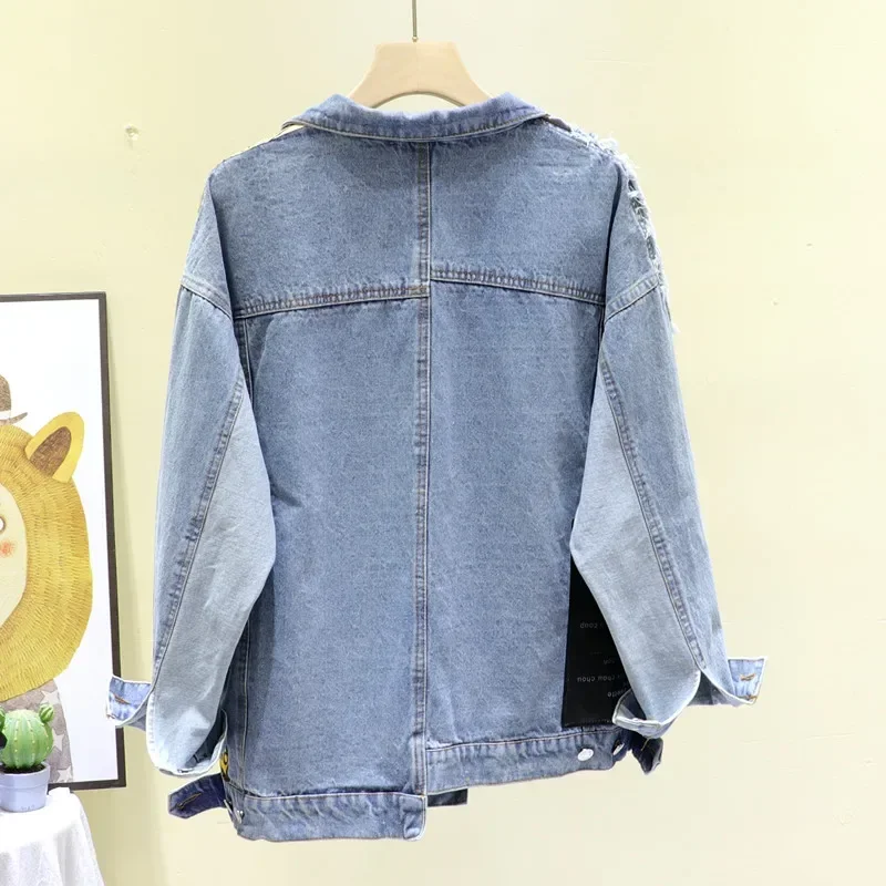 2025 Spring Autumn Vintage Full Sleeve Appliques New Patch Printing Pattern Casual Black Denim Jacket Coat Women Streetwear
2025 Spring Autumn Vintage Full Sleeve Appliques New Patch Printing Pattern Casual Black Denim Jacket Coat Women Streetwear