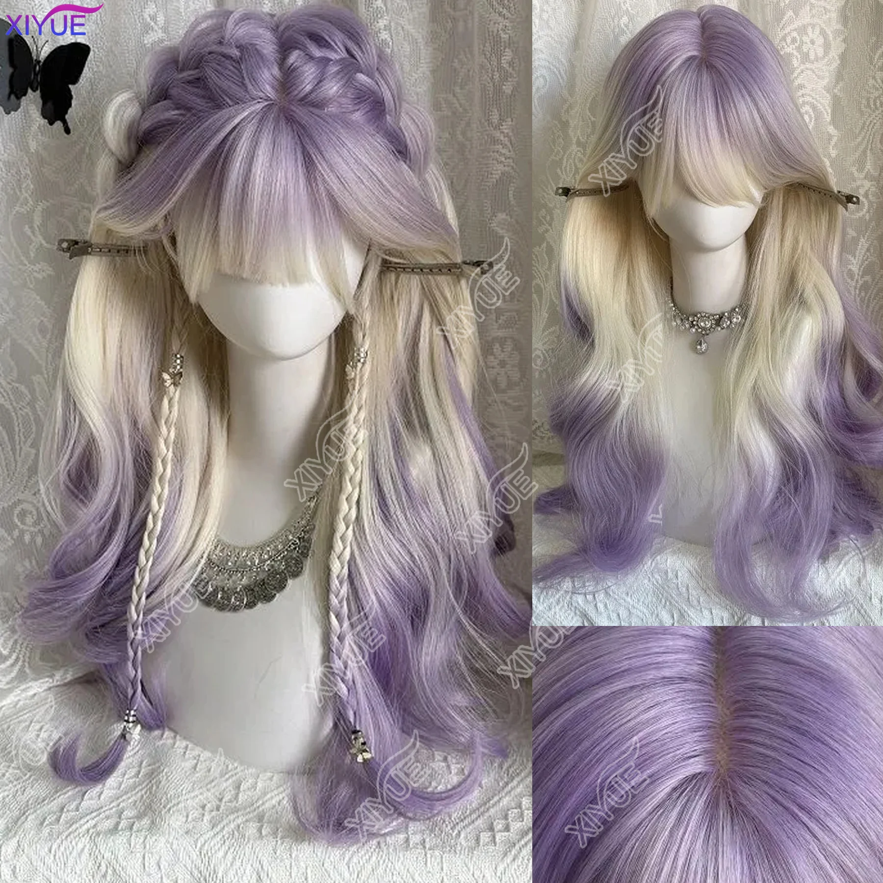 Synthetic white purple dyed wool curly wig languid lazy temperament long curly hair wigs for women daily cosplay party gifts
Synthetic white purple dyed wool curly wig languid lazy temperament long curly hair wigs for women daily cosplay party gifts