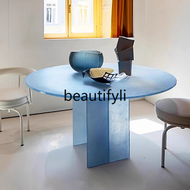 Italian Minimalist Frosted Glass Dining Table for Home Use, Round and Square Shape, Suitable for Dining and Negotiation
Italian Minimalist Frosted Glass Dining Table for Home Use, Round and Square Shape, Suitable for Dining and Negotiation