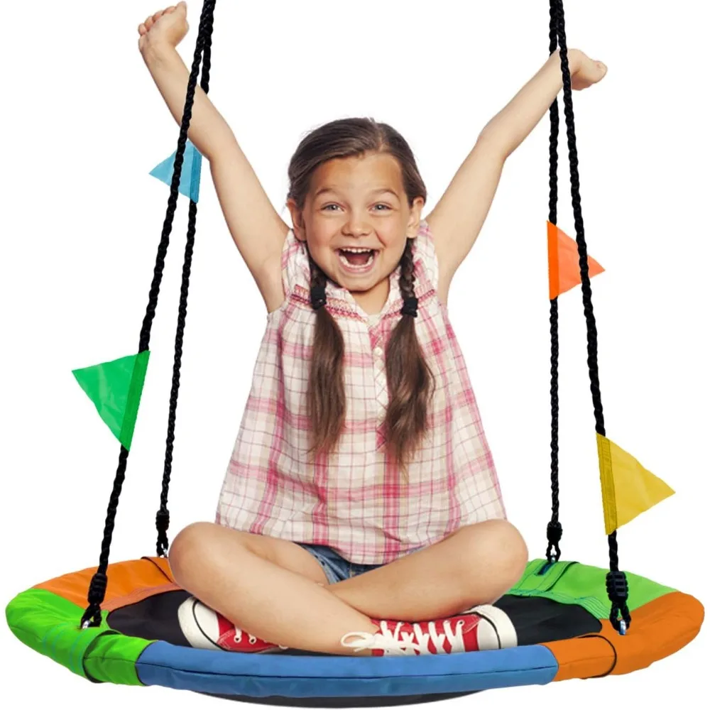 Saucer Tree Swing for Kids- Outdoor Swing Fun- Tree Glider Therapy Swing-Durable Multi-Strand Adjustable Ropes Swing Seat
Saucer Tree Swing for Kids- Outdoor Swing Fun- Tree Glider Therapy Swing-Durable Multi-Strand Adjustable Ropes Swing Seat