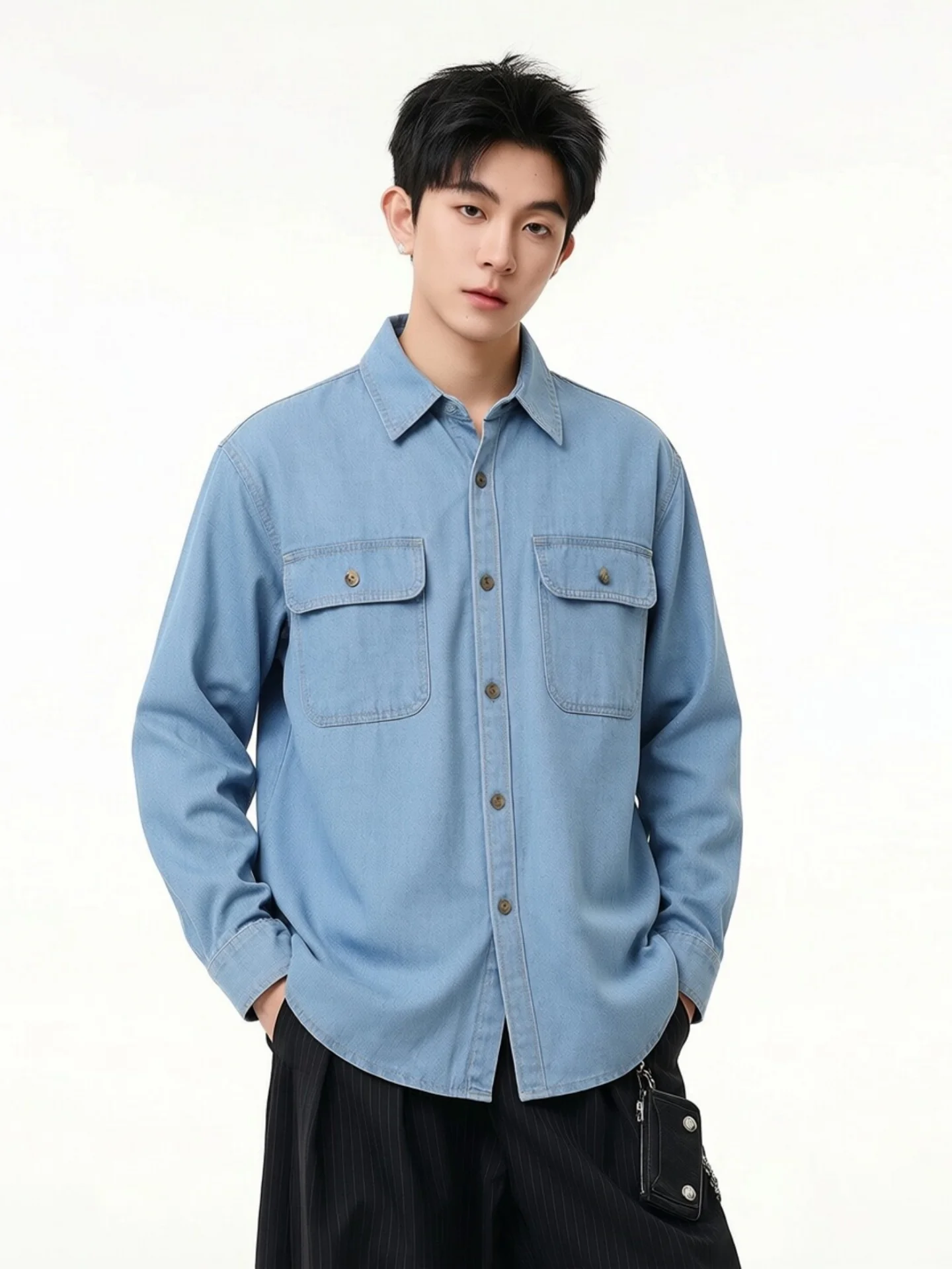 Washed Denim Men's Shirt American Casual Workwear Simple Style Japanese Trendy Brand Unisex Summer Sun Protection Long Sleeve
Washed Denim Men's Shirt American Casual Workwear Simple Style Japanese Trendy Brand Unisex Summer Sun Protection Long Sleeve