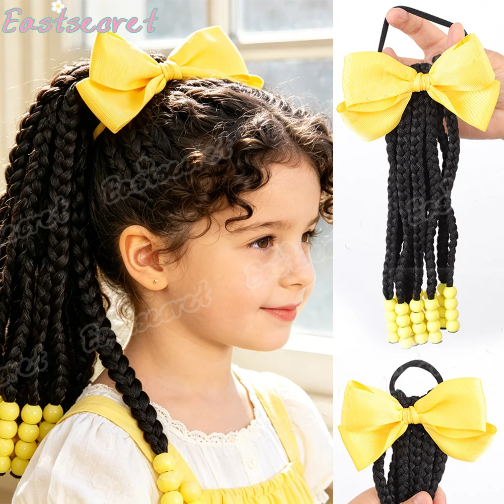 EAST Kids' Dress-Up Synthetic Wig 2-Pack, Featuring Blue Bow Double Ponytail with Beaded Tassel for Daily Play
EAST Kids' Dress-Up Synthetic Wig 2-Pack, Featuring Blue Bow Double Ponytail with Beaded Tassel for Daily Play