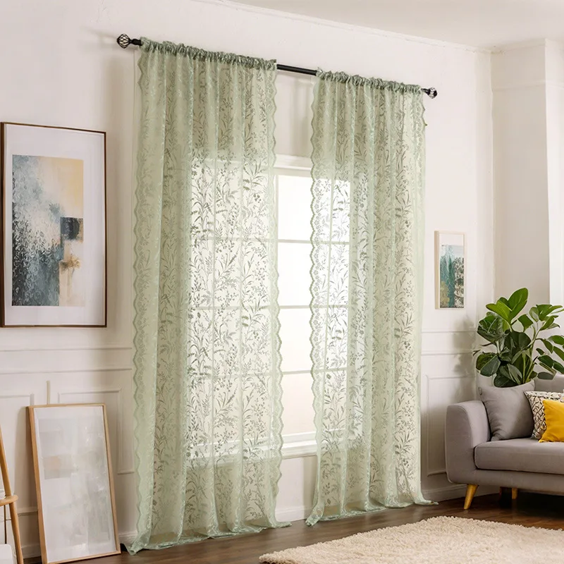 Spring Lace Floral Hollowed-Out Green White Curtain Retro and Artistic Atmosphere White Wedding Curtains Decoration Curtains
Spring Lace Floral Hollowed-Out Green White Curtain Retro and Artistic Atmosphere White Wedding Curtains Decoration Curtains