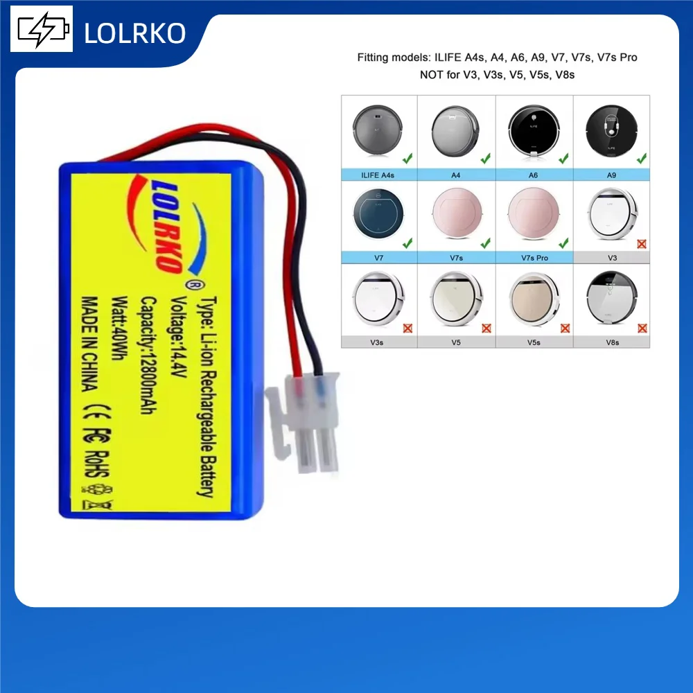 14,8 V 3500mAh lithium battery for ILIFE A4 A4s V7 A6 V7s Plus ILife 4S1P Robot vacuum cleaner real capacity New
14,8 V 3500mAh lithium battery for ILIFE A4 A4s V7 A6 V7s Plus ILife 4S1P Robot vacuum cleaner real capacity New
