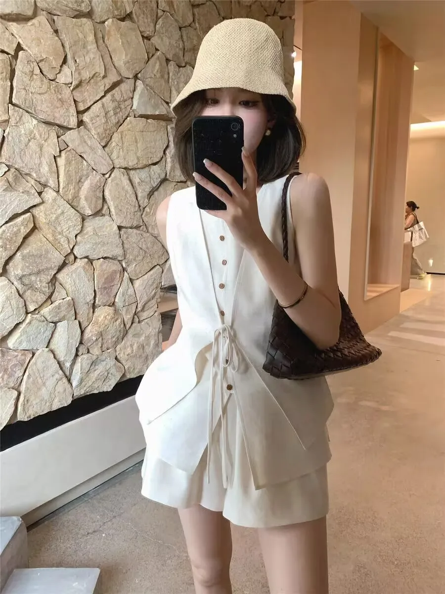 2026 Fashion Korean Style Round Neck Tank Top And High Waist Wide Leg Pants Two-Piece Set Loose Casual Women Summer Clothes J141
2026 Fashion Korean Style Round Neck Tank Top And High Waist Wide Leg Pants Two-Piece Set Loose Casual Women Summer Clothes J141