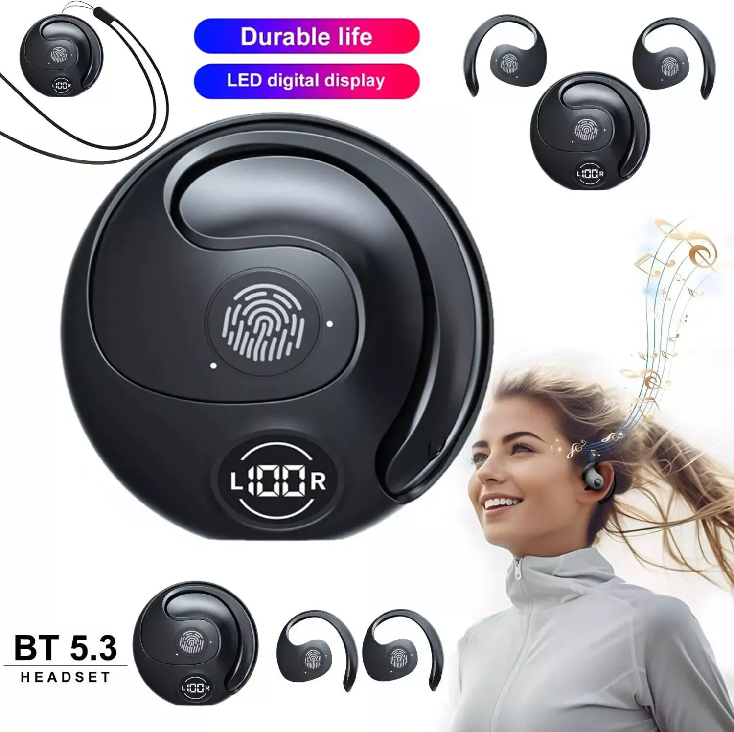 Ear-Hook Bluetooth 5.3 Headset TWS Wireless Earphones Earbuds Stereo Headphones
Ear-Hook Bluetooth 5.3 Headset TWS Wireless Earphones Earbuds Stereo Headphones