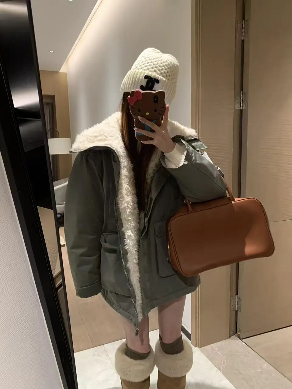 Lamb Fur Lined Parka Jaet Women's Warmth Outerwear Zipper Sle Long Sve Commute Korean Version Medium Length
Lamb Fur Lined Parka Jaet Women's Warmth Outerwear Zipper Sle Long Sve Commute Korean Version Medium Length