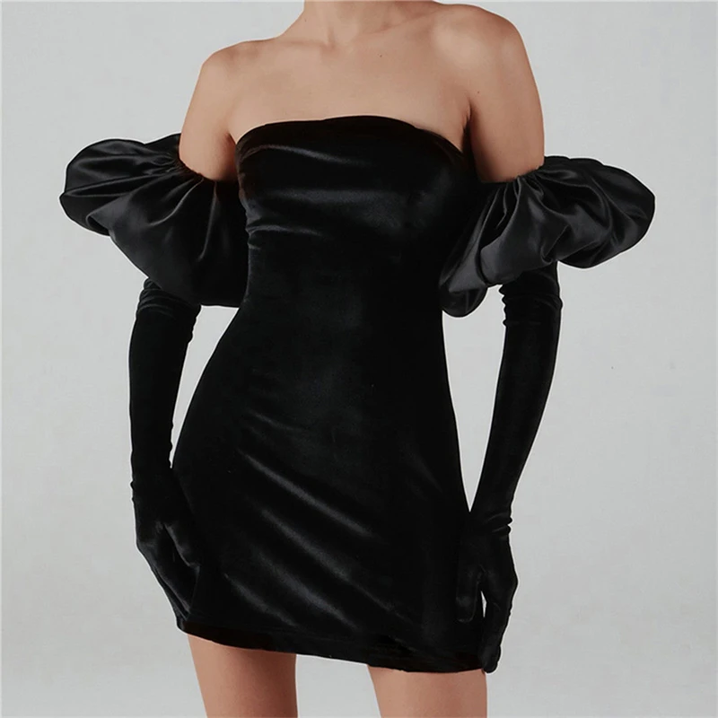 New Women's fashionable bubble sleeves sexy chest hugging slim fit hip hugging dress
New Women's fashionable bubble sleeves sexy chest hugging slim fit hip hugging dress