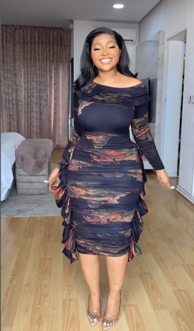 GUWU Vintage Ruched Ruffles Printed Full Sleeve Slash Neck Dress Women Summer Street Night Club Party Vestidos Midi Dresses
GUWU Vintage Ruched Ruffles Printed Full Sleeve Slash Neck Dress Women Summer Street Night Club Party Vestidos Midi Dresses