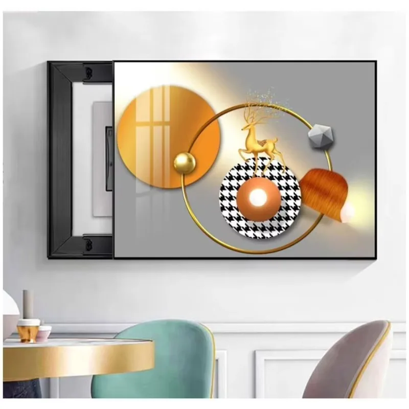 Power switch painting circle, golden elk wall art, crystal porcelain wall art painting, glass art print
Power switch painting circle, golden elk wall art, crystal porcelain wall art painting, glass art print