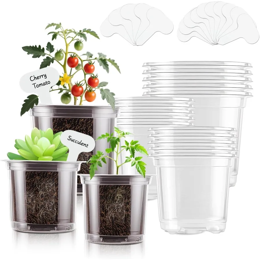 Clear Nursery Pots 5 4 3.5 Inch Plastic Seed Starter Plant Flower Pot with Drainage Holes for Transplanting Succulents Cuttings
Clear Nursery Pots 5 4 3.5 Inch Plastic Seed Starter Plant Flower Pot with Drainage Holes for Transplanting Succulents Cuttings