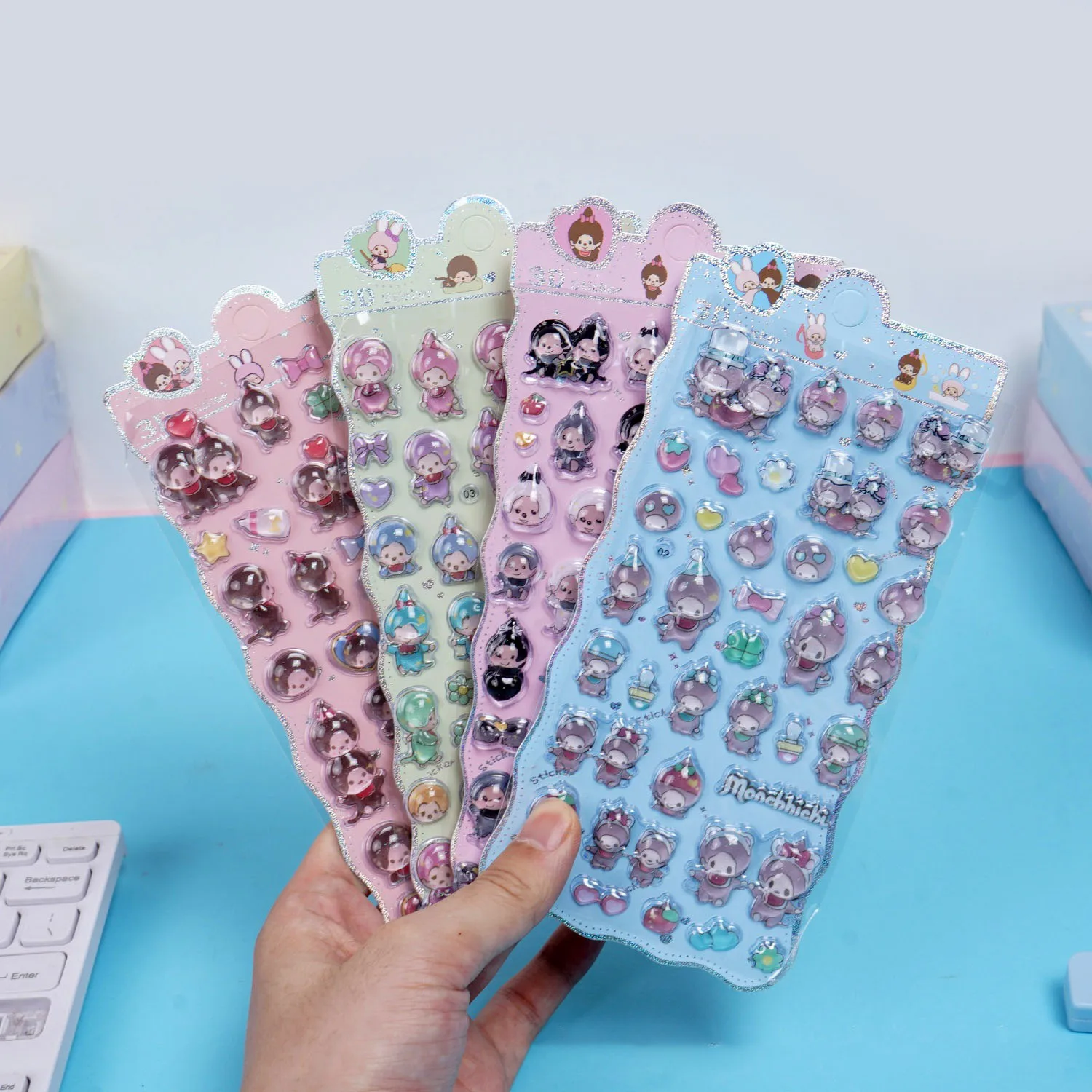 10/40pcs New Kawaii Monqiqi 3D laser embossed water drop sticker cartoon decorative sticker office stationery DIY
10/40pcs New Kawaii Monqiqi 3D laser embossed water drop sticker cartoon decorative sticker office stationery DIY 