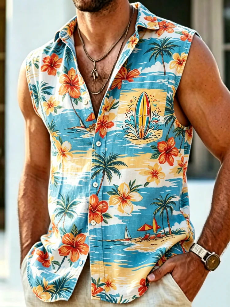 Men's Summer Sleeveless Shirts Breathable Slim-fit Big Pocket Beachwear
Men's Summer Sleeveless Shirts Breathable Slim-fit Big Pocket Beachwear