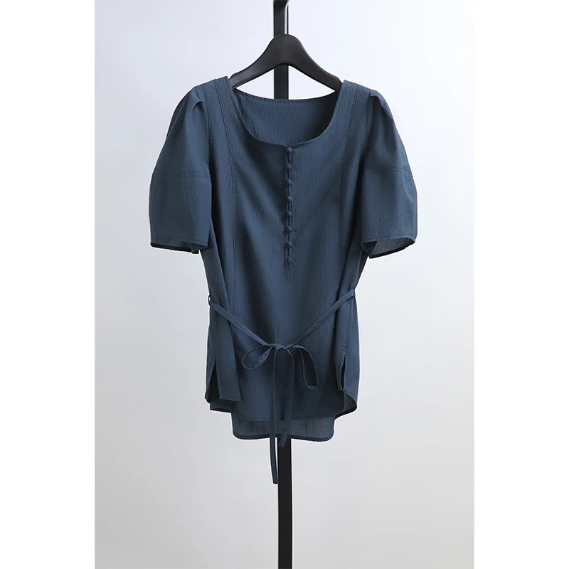 Style Women's round Neck Bubble Sleeve Short Sleeve Shirt BrandOLVE Casual Straight Cut Button Detail Cool Feeling
Style Women's round Neck Bubble Sleeve Short Sleeve Shirt BrandOLVE Casual Straight Cut Button Detail Cool Feeling
