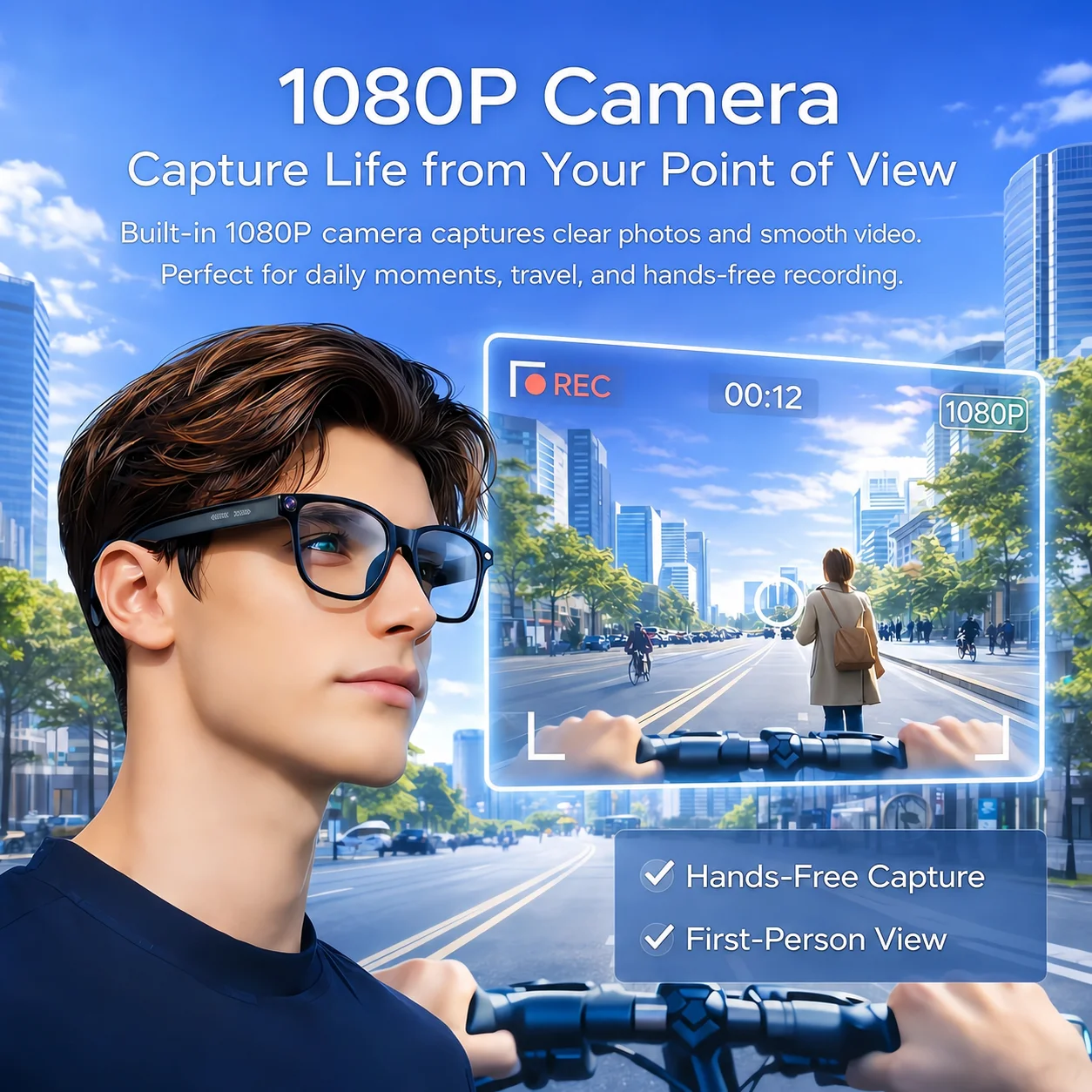 PEJE AI Smart Glasses Equipped with Camera, Support 1080P HD Video Recording, Intelligent AI Assistant & Instant Real-Time Trans
PEJE AI Smart Glasses Equipped with Camera, Support 1080P HD Video Recording, Intelligent AI Assistant & Instant Real-Time Trans