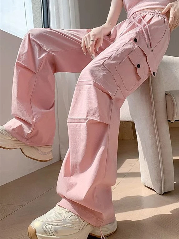Women Pink Cargo Pants Vintage Harajuku 90s Aesthetic Y2k Parachute Pants High Waist Trousers Japanese 2000s Style Clothes 2024
Women Pink Cargo Pants Vintage Harajuku 90s Aesthetic Y2k Parachute Pants High Waist Trousers Japanese 2000s Style Clothes 2024