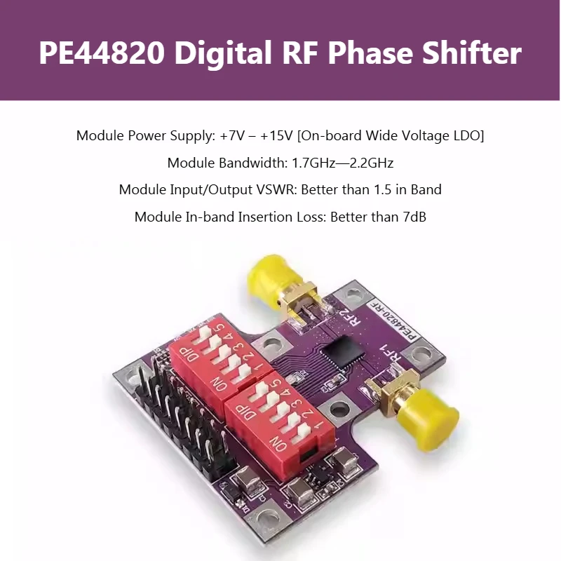 PE44820 RF Phase Shifter 1.7-2 Wideband Phase Shifter, Vector Modulator Using KDT44820-003
PE44820 RF Phase Shifter 1.7-2 Wideband Phase Shifter, Vector Modulator Using KDT44820-003