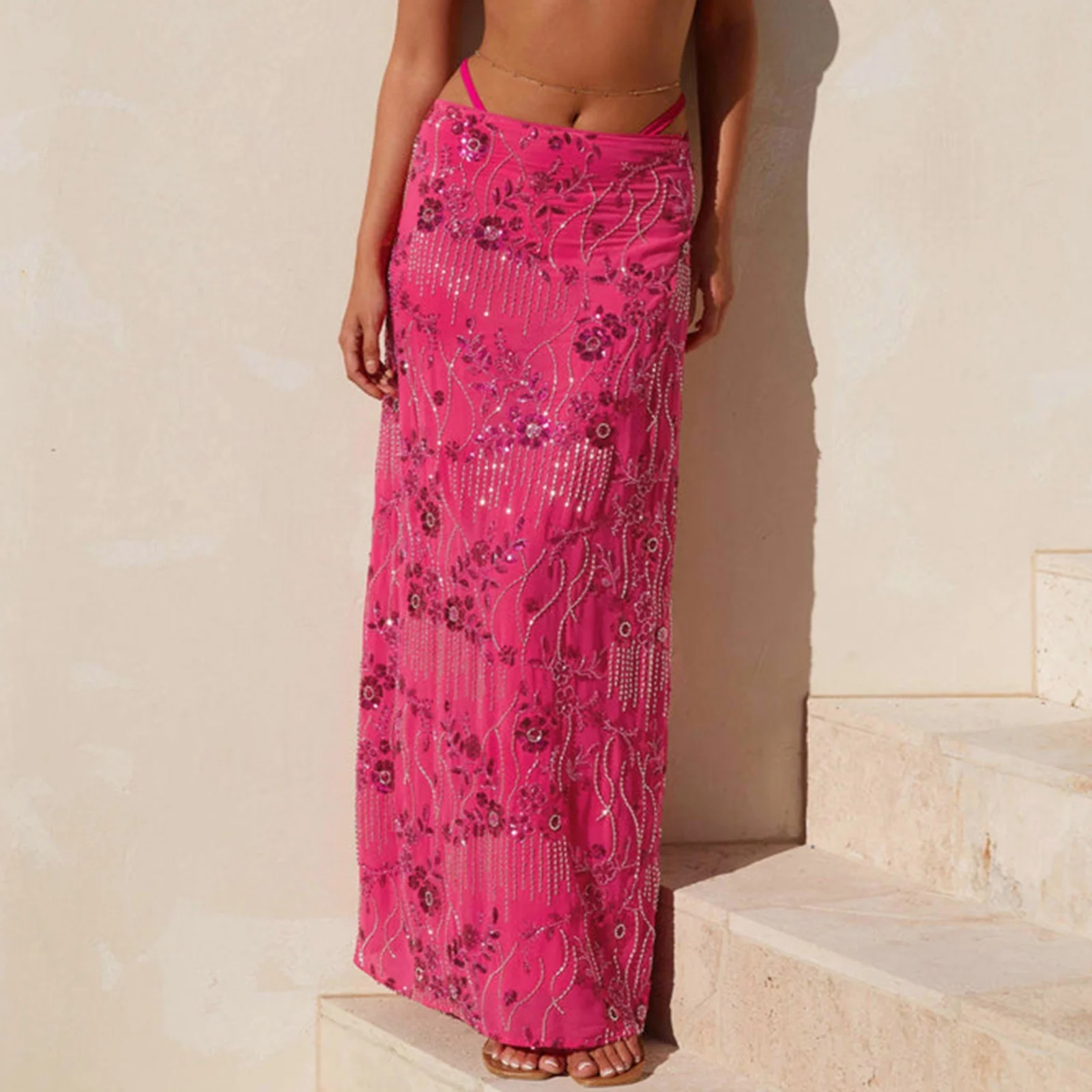Summer New Elegant Beading Sequined Long Skirt Casual Floral Embroidery Maxi Straight Skirts Female Beach Club Streetwear
Summer New Elegant Beading Sequined Long Skirt Casual Floral Embroidery Maxi Straight Skirts Female Beach Club Streetwear