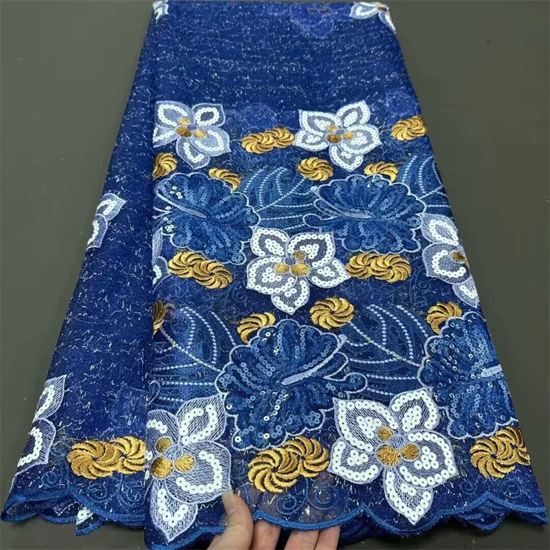 Latest French Mesh Lace Fabric with Sequins, African Tulle Lace for Sewing, Luxury Party Dresses, Blue, High Quality, 5 Yards,
Latest French Mesh Lace Fabric with Sequins, African Tulle Lace for Sewing, Luxury Party Dresses, Blue, High Quality, 5 Yards,
