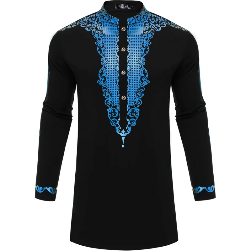 Mens Nigerian Dashiki Shirt African Print Tunic Top Button Placket Metallic Gold Stamp Traditional Clothing for Wedding Party
Mens Nigerian Dashiki Shirt African Print Tunic Top Button Placket Metallic Gold Stamp Traditional Clothing for Wedding Party
