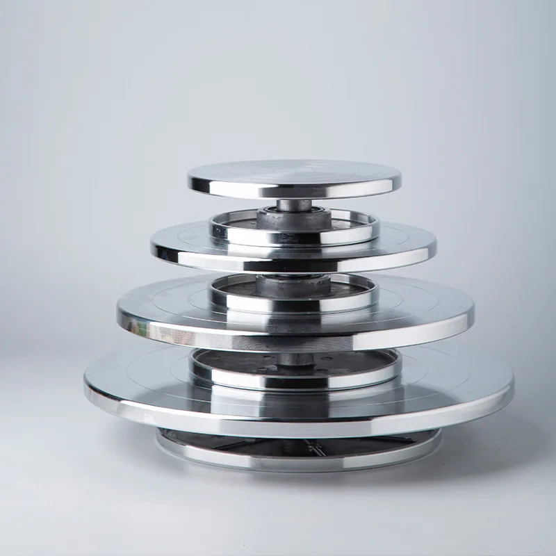 10/12/14 Inch Aluminum Alloy Anti Slip Metal Cake Turntable With Metallic and Plastic Base for Home Party Cake Decorating
10/12/14 Inch Aluminum Alloy Anti Slip Metal Cake Turntable With Metallic and Plastic Base for Home Party Cake Decorating