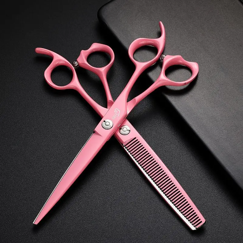 Professional Pet Grooming Scissors and Tools: Straight and Curved Scissors Set for Poodle and Dog Grooming
Professional Pet Grooming Scissors and Tools: Straight and Curved Scissors Set for Poodle and Dog Grooming