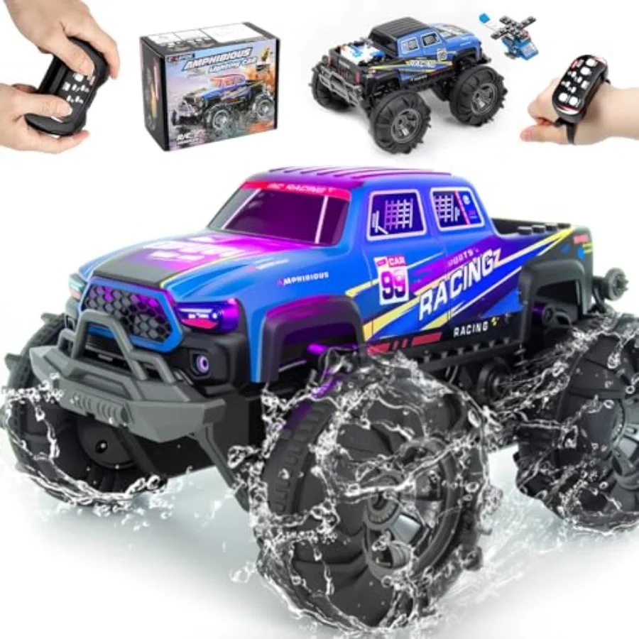 Amphibious Remote Control Car Monster Trucks for Boys Age 4-7 Blue 4WD All-Terrain Off-Road RC Cars with Blocks 360Spin 2.4Ghz
Amphibious Remote Control Car Monster Trucks for Boys Age 4-7 Blue 4WD All-Terrain Off-Road RC Cars with Blocks 360Spin 2.4Ghz