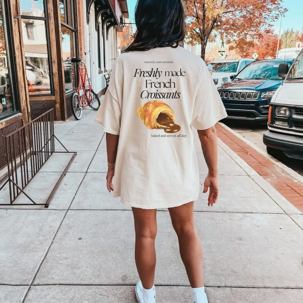 Freshly Made French Croissants Oversized Shirt Retro Breakfast Lover Tops Food Chocolate 90s Graphic Tee Student Wellness Tops
Freshly Made French Croissants Oversized Shirt Retro Breakfast Lover Tops Food Chocolate 90s Graphic Tee Student Wellness Tops