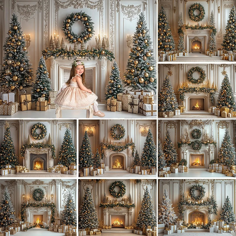 LS Christmas Elegant White Christmas Fireplace Backdrop Kids Family Photography Adult Photocall White Gold Xmas Trees Background
LS Christmas Elegant White Christmas Fireplace Backdrop Kids Family Photography Adult Photocall White Gold Xmas Trees Background