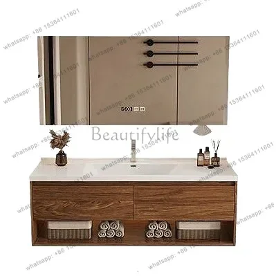 Bathroom Cabinet Toilet Solid Wood Walnut Washbasin Ceramic Integrated Bathroom Cabinet Combination Hotel Style
Bathroom Cabinet Toilet Solid Wood Walnut Washbasin Ceramic Integrated Bathroom Cabinet Combination Hotel Style