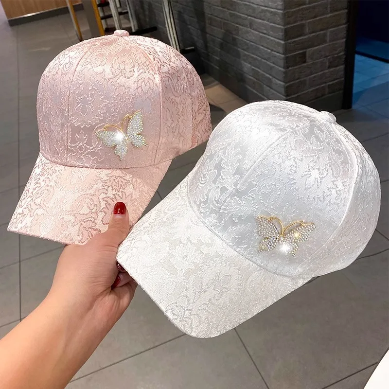 Ladies Summer New Versatile Cap Rhinestone Butterfly Sweat Absorbing Sunscreen Sun Hat Fashion Versatile Baseball Cap Breathable
Ladies Summer New Versatile Cap Rhinestone Butterfly Sweat Absorbing Sunscreen Sun Hat Fashion Versatile Baseball Cap Breathable