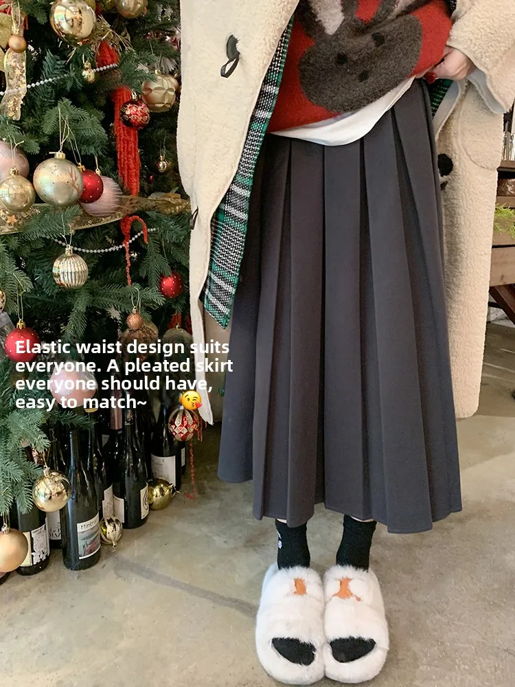 Zeng Xiao Salted ey Korean Sle Pleated A-Line Skirt Women's Autumn Winter High Waist Slimming Umbrella Skirt Long Skirt
Zeng Xiao Salted ey Korean Sle Pleated A-Line Skirt Women's Autumn Winter High Waist Slimming Umbrella Skirt Long Skirt