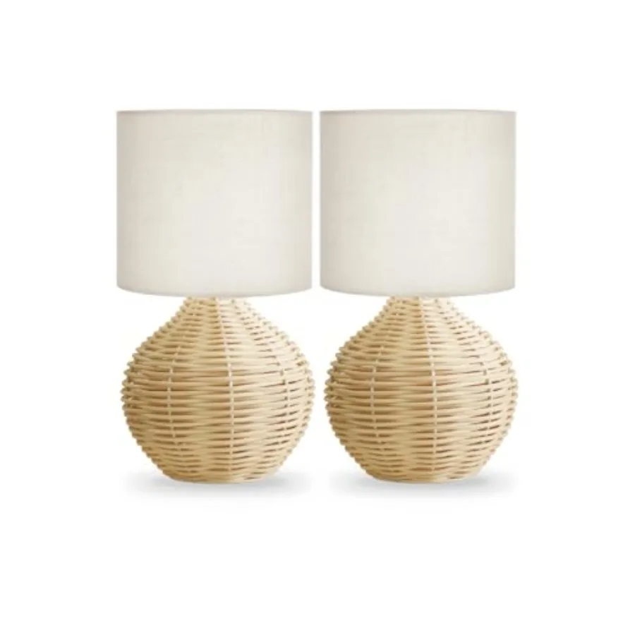 Rattan Bedside Table Lamp Set of 2 Boho Farmhouse Style with Cotton Linen Lampshade 11.8 Inch Small Nightstand Lamp with E12 LE
Rattan Bedside Table Lamp Set of 2 Boho Farmhouse Style with Cotton Linen Lampshade 11.8 Inch Small Nightstand Lamp with E12 LE