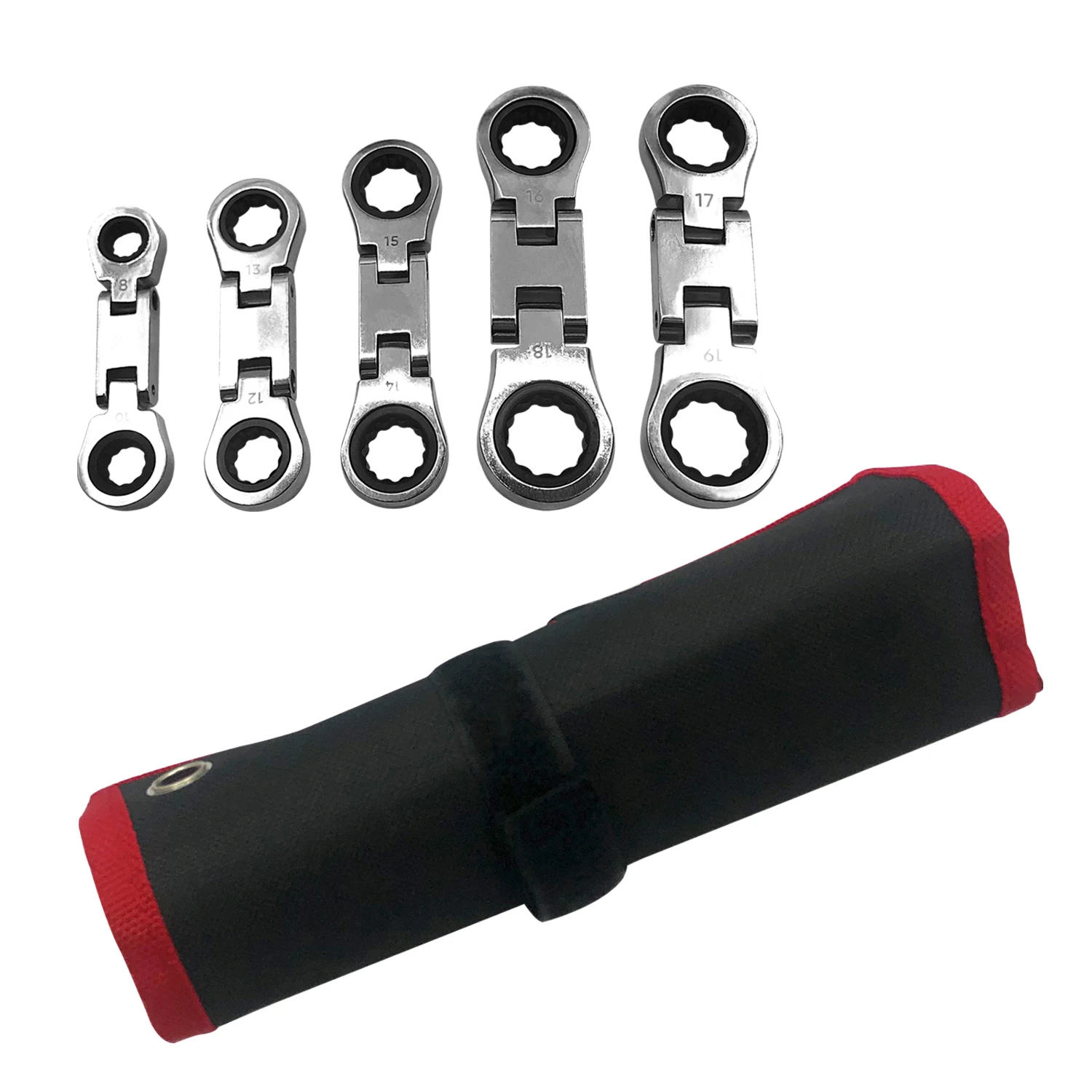 5 pcs Flex-Head Stubby Ratcheting Combination Wrench Set Wrench Set Double Box End Flex-Head Spanner Set
5 pcs Flex-Head Stubby Ratcheting Combination Wrench Set Wrench Set Double Box End Flex-Head Spanner Set