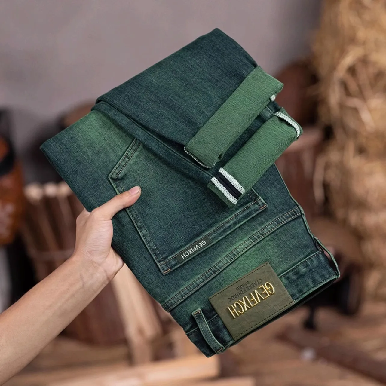 Men's Green Water Ghost Jeans Slim fit Small Feet High quality Gradient Color Daily Casual Youth Suitable for All Seasons
Men's Green Water Ghost Jeans Slim fit Small Feet High quality Gradient Color Daily Casual Youth Suitable for All Seasons