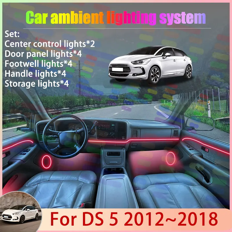 For DS 5 2012~2018 2013 2014 Citroën Citroen 2/18 in 1 Car Atmosphere Light Lamp RGB Shade Ensemble Streamer Atmosphere Set Auto
For DS 5 2012~2018 2013 2014 Citroën Citroen 2/18 in 1 Car Atmosphere Light Lamp RGB Shade Ensemble Streamer Atmosphere Set Auto