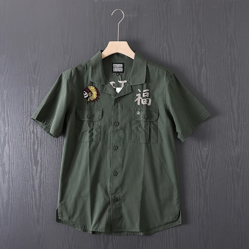 Мужской хлопковый ор Све irt большого размера с кубинским воротником и вышивкой Crt, летний повседневный топ Faion M
Мужской хлопковый ор Све irt большого размера с кубинским воротником и вышивкой Crt, летний повседневный топ Faion M