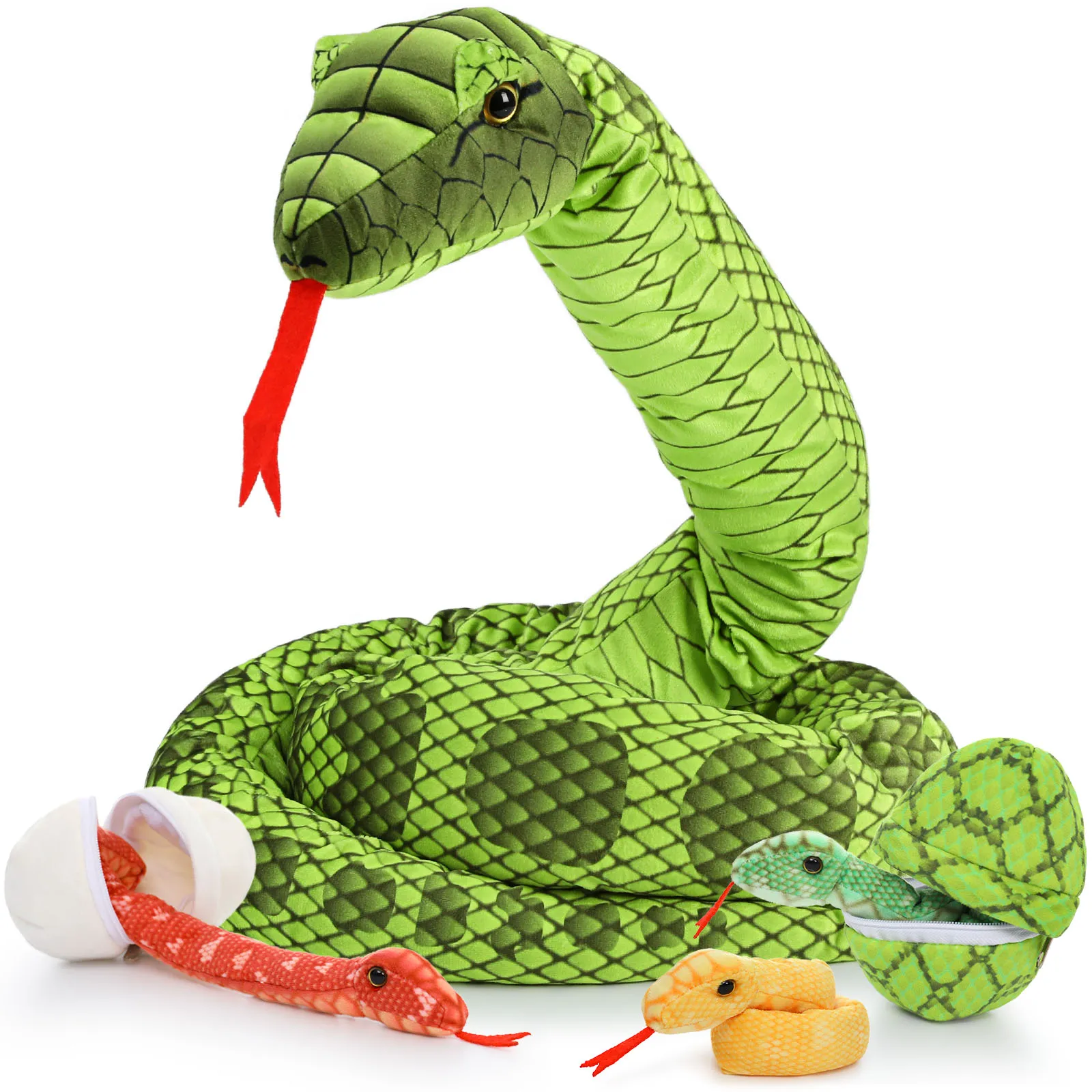 MorisMos Giant Snake Stuffed Animal Mommy with Babies, Realistic Stuffed Snakes Plush Toy, 80" Long Green Boa Constrictor
MorisMos Giant Snake Stuffed Animal Mommy with Babies, Realistic Stuffed Snakes Plush Toy, 80" Long Green Boa Constrictor