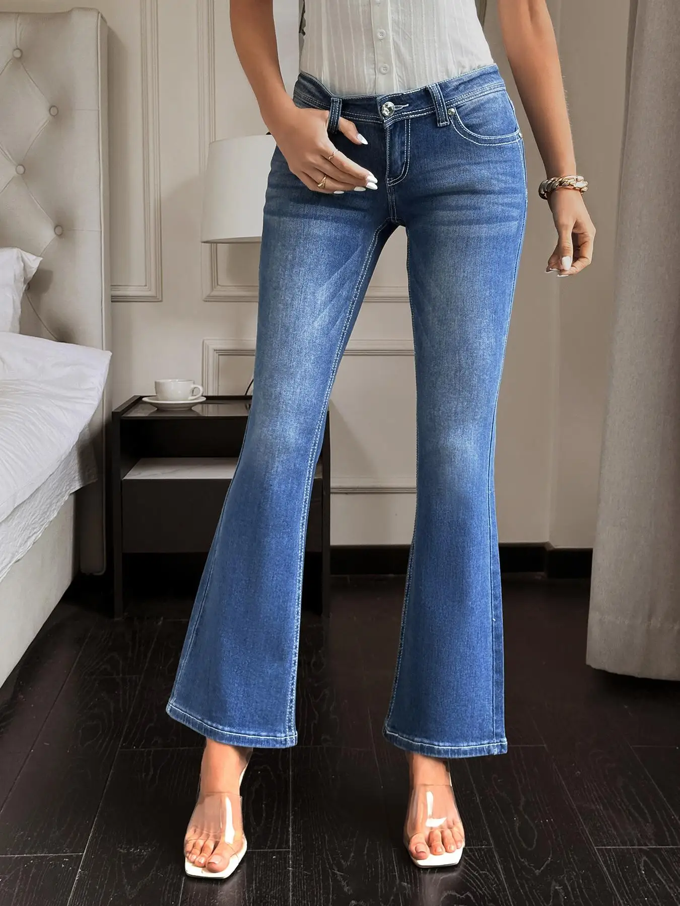 Женские прямые джинсы больших размеров, эластичные джинсовые брюки с контролем живота для пышного тела 
Женские прямые джинсы больших размеров, эластичные джинсовые брюки с контролем живота для пышного тела