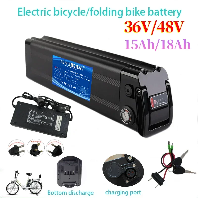 36V/48V15Ah/18Ah Silverbait ElectricBicycle/FoldingBicycle Battery 18650 Li-ion Battery Bottom Discharge 350W-1000W with Charger
36V/48V15Ah/18Ah Silverbait ElectricBicycle/FoldingBicycle Battery 18650 Li-ion Battery Bottom Discharge 350W-1000W with Charger