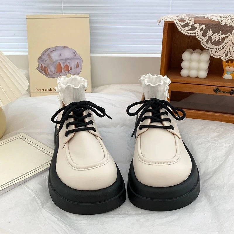 Women's White Mary Jane Shoes Chunky Platform Loafers Round Toe Lace Up Thick Sole Casual Footwear Spring Autumn
Women's White Mary Jane Shoes Chunky Platform Loafers Round Toe Lace Up Thick Sole Casual Footwear Spring Autumn