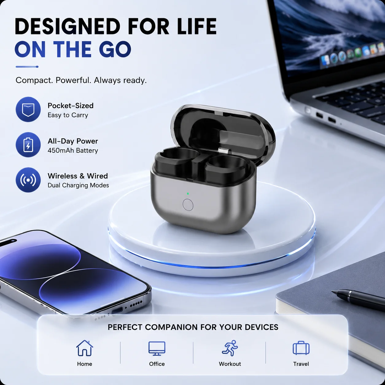 Replacement BT Earphone Charger Case for Buds 3(R530) / Buds 3 Pro(R630) Charging Case Type-C 450mAh - No Earbuds Included
Replacement BT Earphone Charger Case for Buds 3(R530) / Buds 3 Pro(R630) Charging Case Type-C 450mAh - No Earbuds Included
