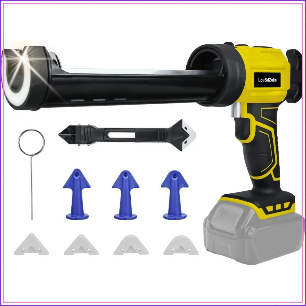 10 Oz/300ml Electric Caulking Gun for 20V Max Battery, 4 Speed, LED Light, Auto Rebound
10 Oz/300ml Electric Caulking Gun for 20V Max Battery, 4 Speed, LED Light, Auto Rebound