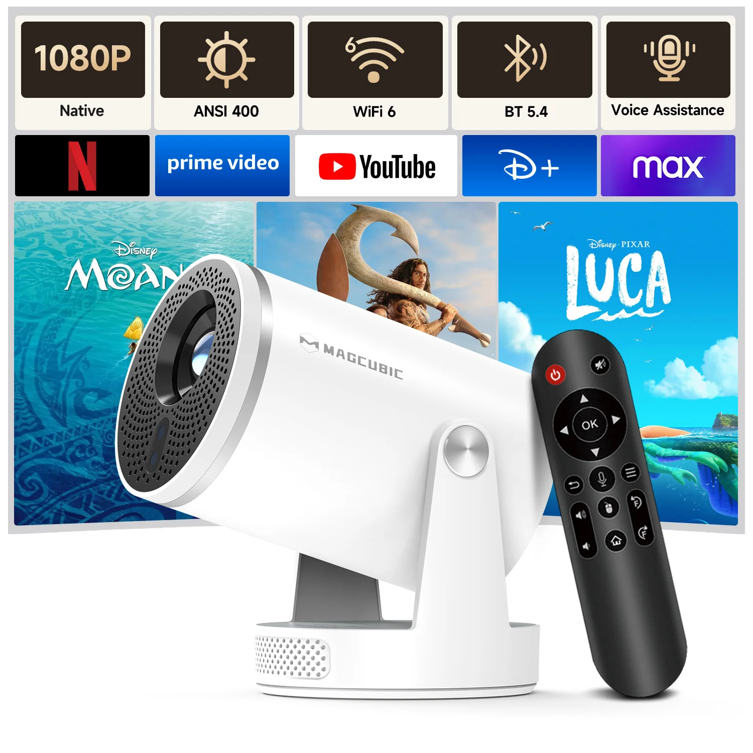 Magcubic HY320Pro Full HD Projector Android 14 Native 1080P Beam Auto focus portable Home Cinema Voice control HY300 Pro Upgrade
Magcubic HY320Pro Full HD Projector Android 14 Native 1080P Beam Auto focus portable Home Cinema Voice control HY300 Pro Upgrade