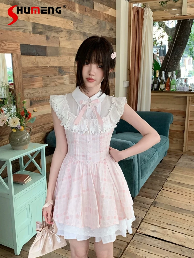 Japanese Sweet Girls Pink Dress 2026 Summer New Woman's High Waist Slim Casual Dress Y2k Flying Sleeve Dress Vestidos Mujer
Japanese Sweet Girls Pink Dress 2026 Summer New Woman's High Waist Slim Casual Dress Y2k Flying Sleeve Dress Vestidos Mujer